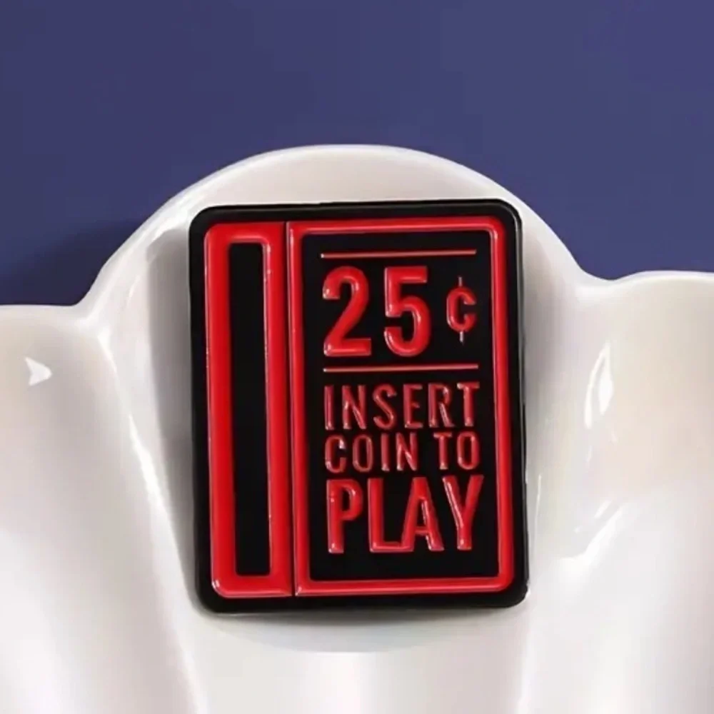 3/$25 Arcade Game Coin Slot “.25 Insert Coin To Play” Novelty, Retro Game Pin